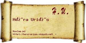 Héra Uriás névjegykártya